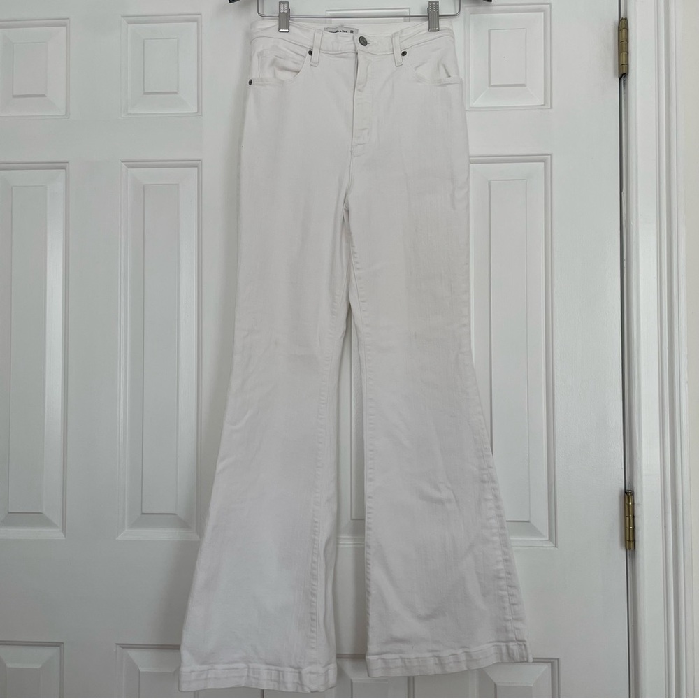 Abercrombie Flare White Jeans